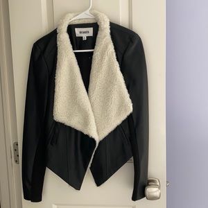 Urban Outfitters Leather Jacket with Fur